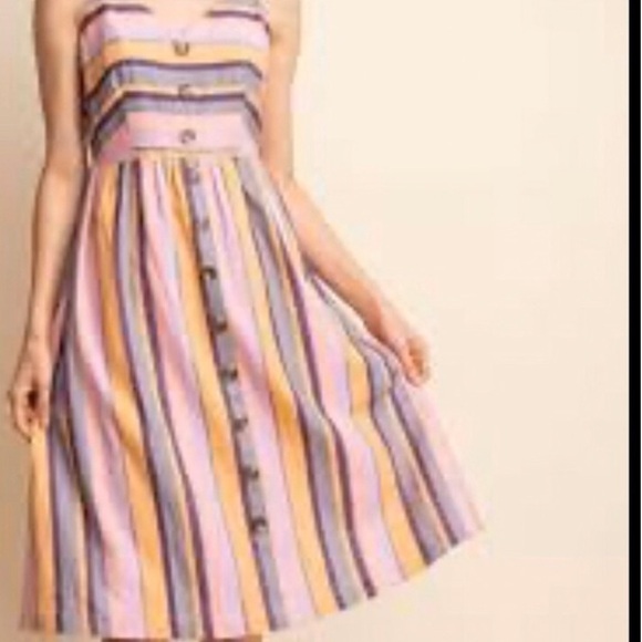 Gilli Button Front Fitted Bodice Dress D - Picture 1 of 8